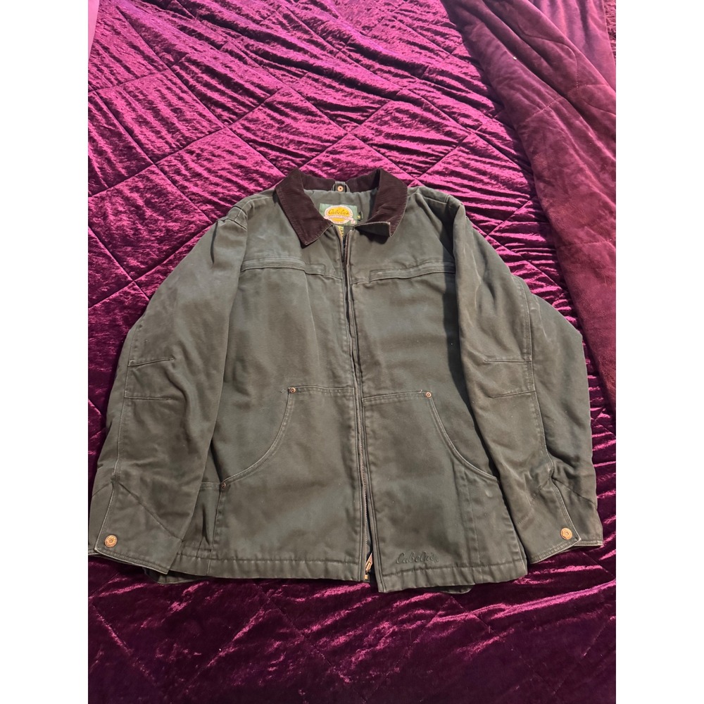 Vintage 90s Cabelas Canvas Chore Jacket Mens XLT Thinsulate Corduroy Workwear